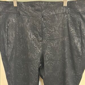 Black Snakeskin Print Women's Pants